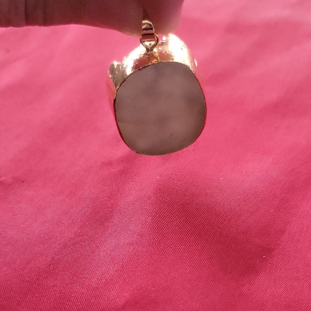 Unique Chunky Gold Wrap Bright Sparkly Amethyst Crystal Natural Geode Pendant - Picture 4 of 7
